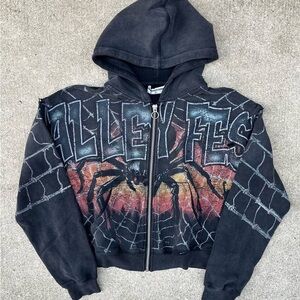 Black and Red Spider Web Reptile Hoodie